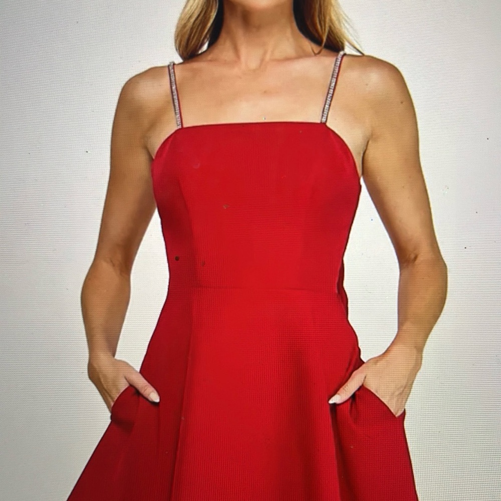 Elegant Red  open back Sleeveless Dress